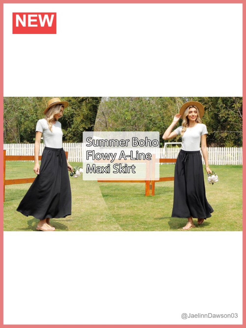 Flowy A-Line Maxi Skirt for Women with Pockets - Picture 5 of 6
